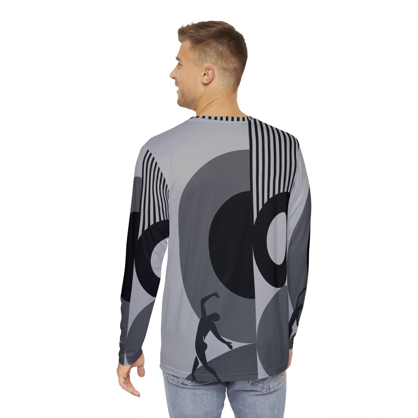 Men's SOLSTICE BAUHAUS Long Sleeve Shirt light gray (AOP)