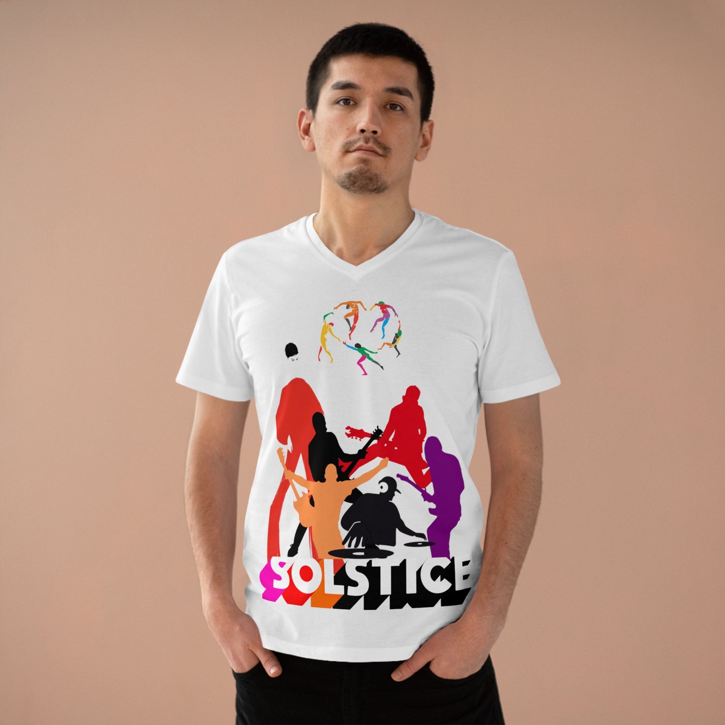 Solstice Dance Men’s Presenter V-neck white Organic 2