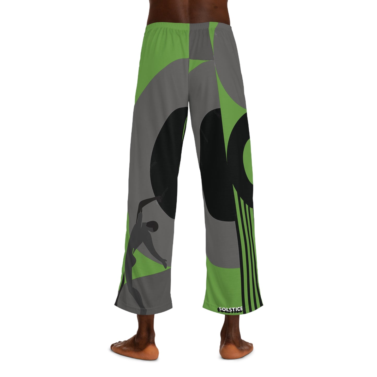 SOLSTICE Bauhaus Men's Green Pajama Pants (AOP)