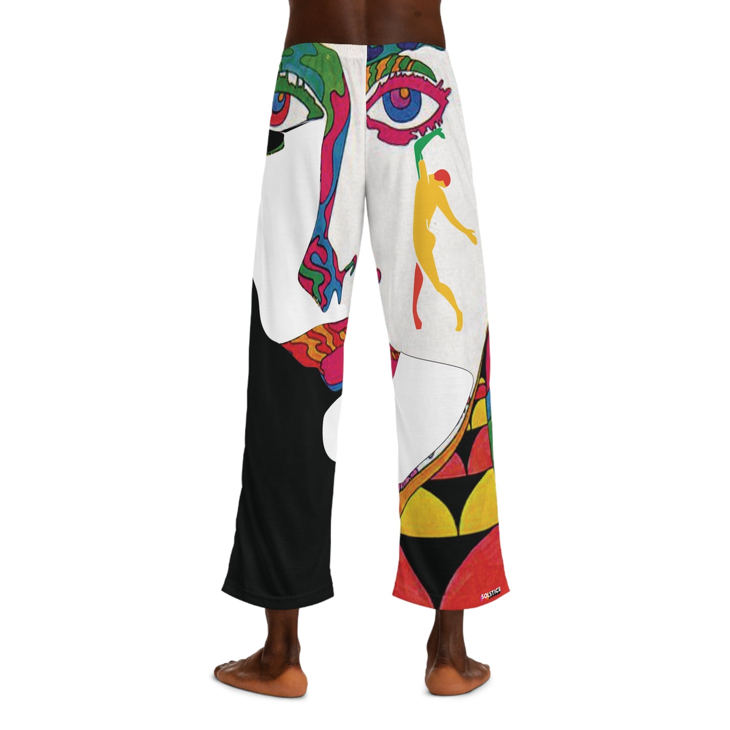 SOLSTICE Psychedelic withe black Men's Pajama Pants (AOP)