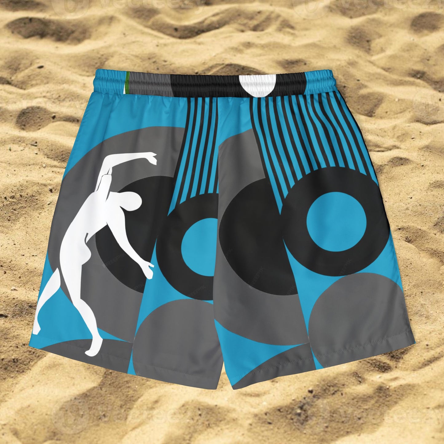 SOLSTICE Bauhaus turquoise Swim Shorts (AOP)