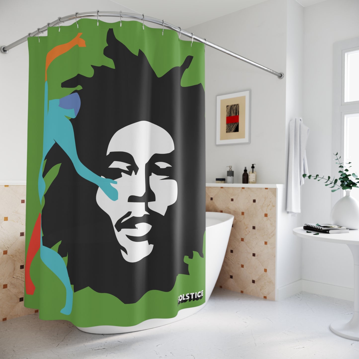SOLSTICE Hendrix green Shower Curtain 7