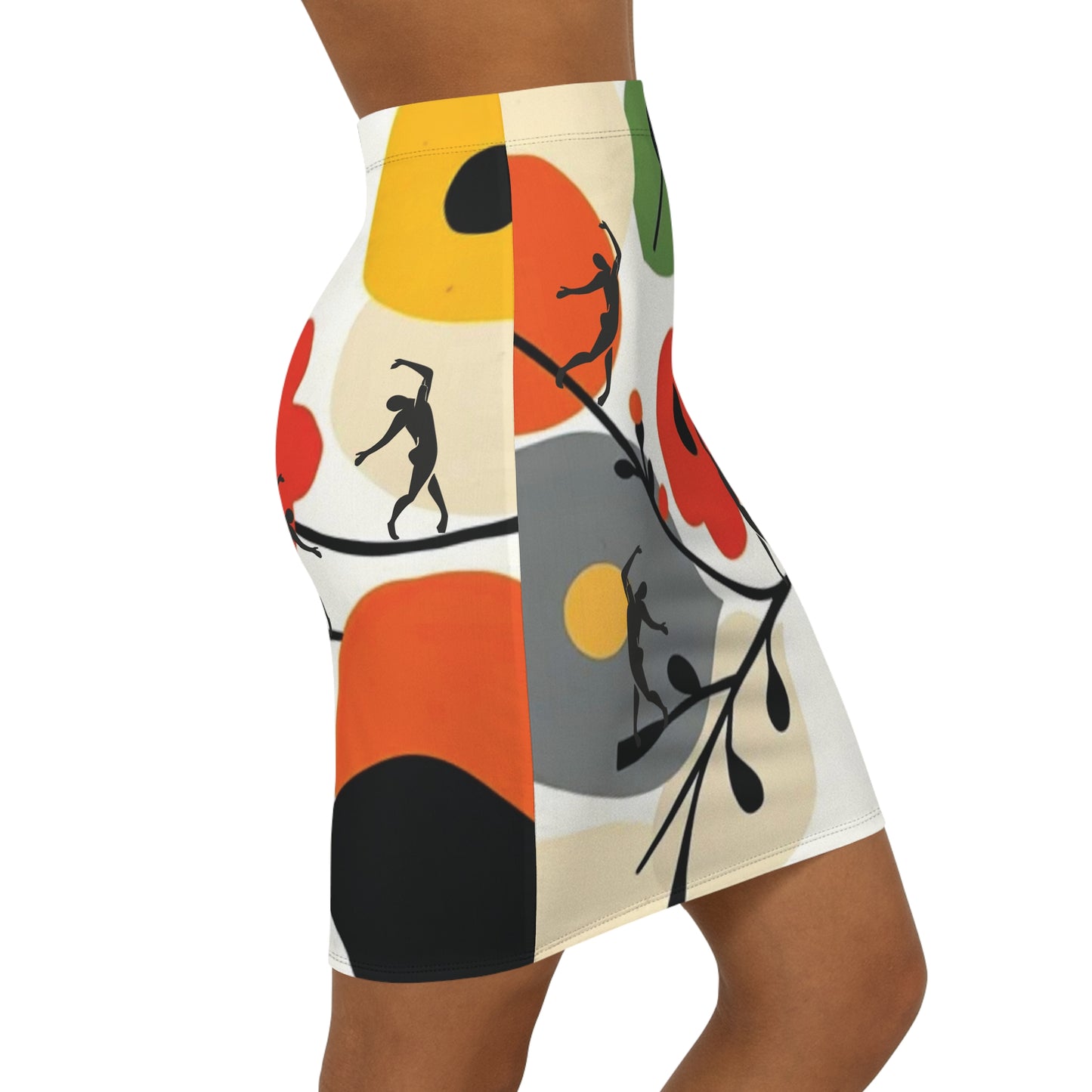 SOLSTICE FLOWERS Mid-Waist Pencil Skirt (AOP)