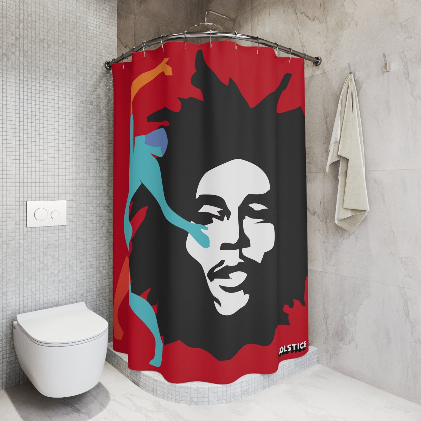 SOLSTICE Hendrix Red Shower Curtain 7