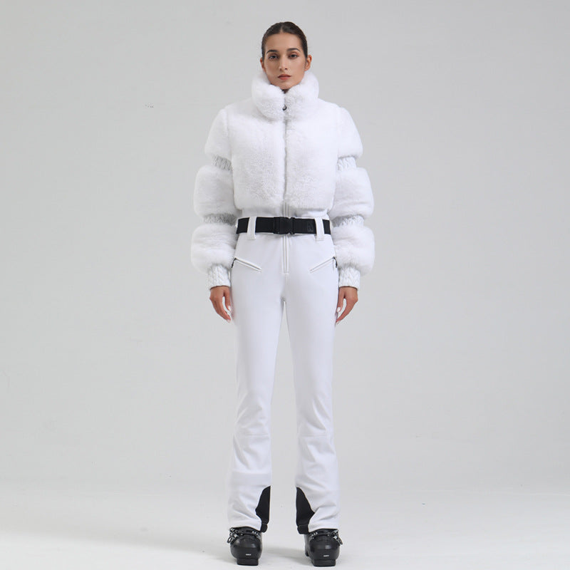 Winter Ski One-piece jumpsuit Female Windproof Thickening