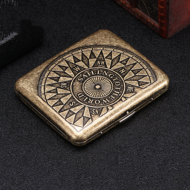 Metal Pure Copper Cigarette Case Flip Gift Box Engraving