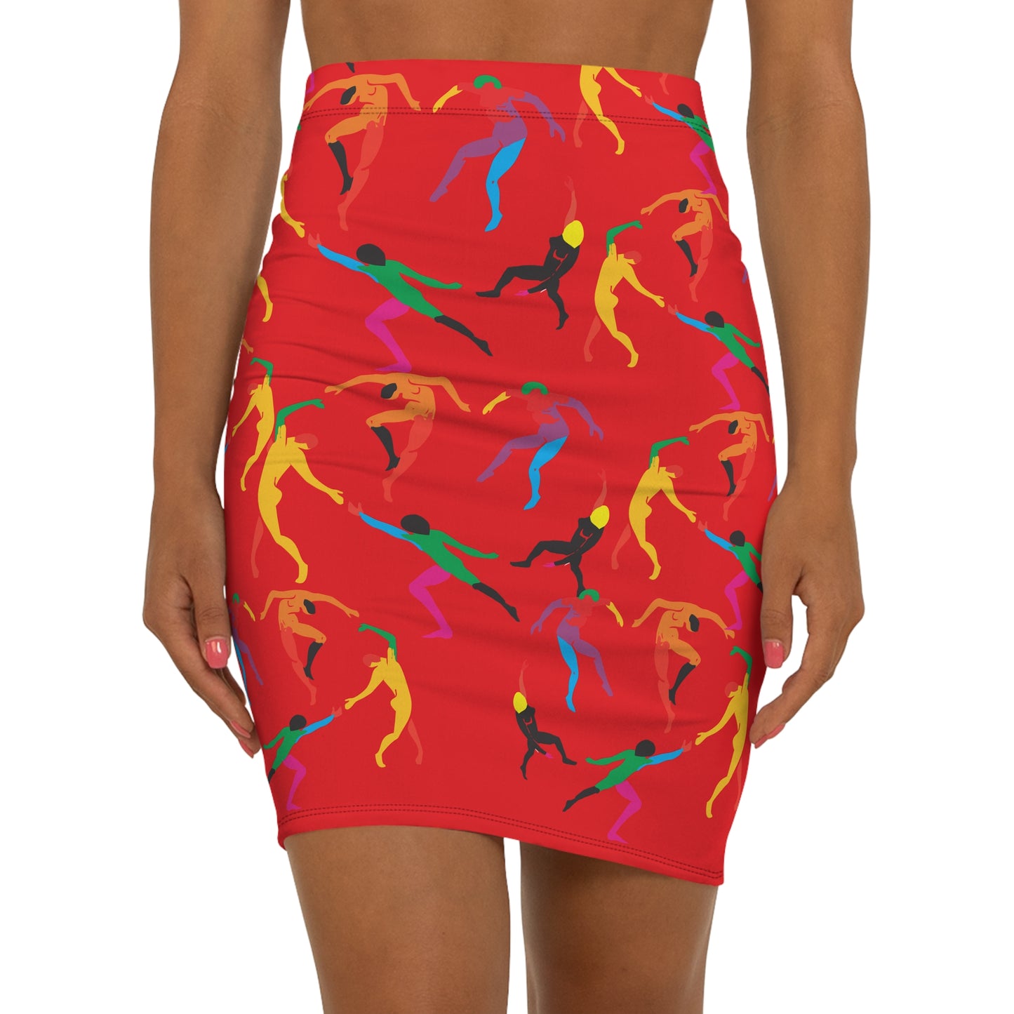 Women's Mid-Waist Pencil Skirt (AOP)