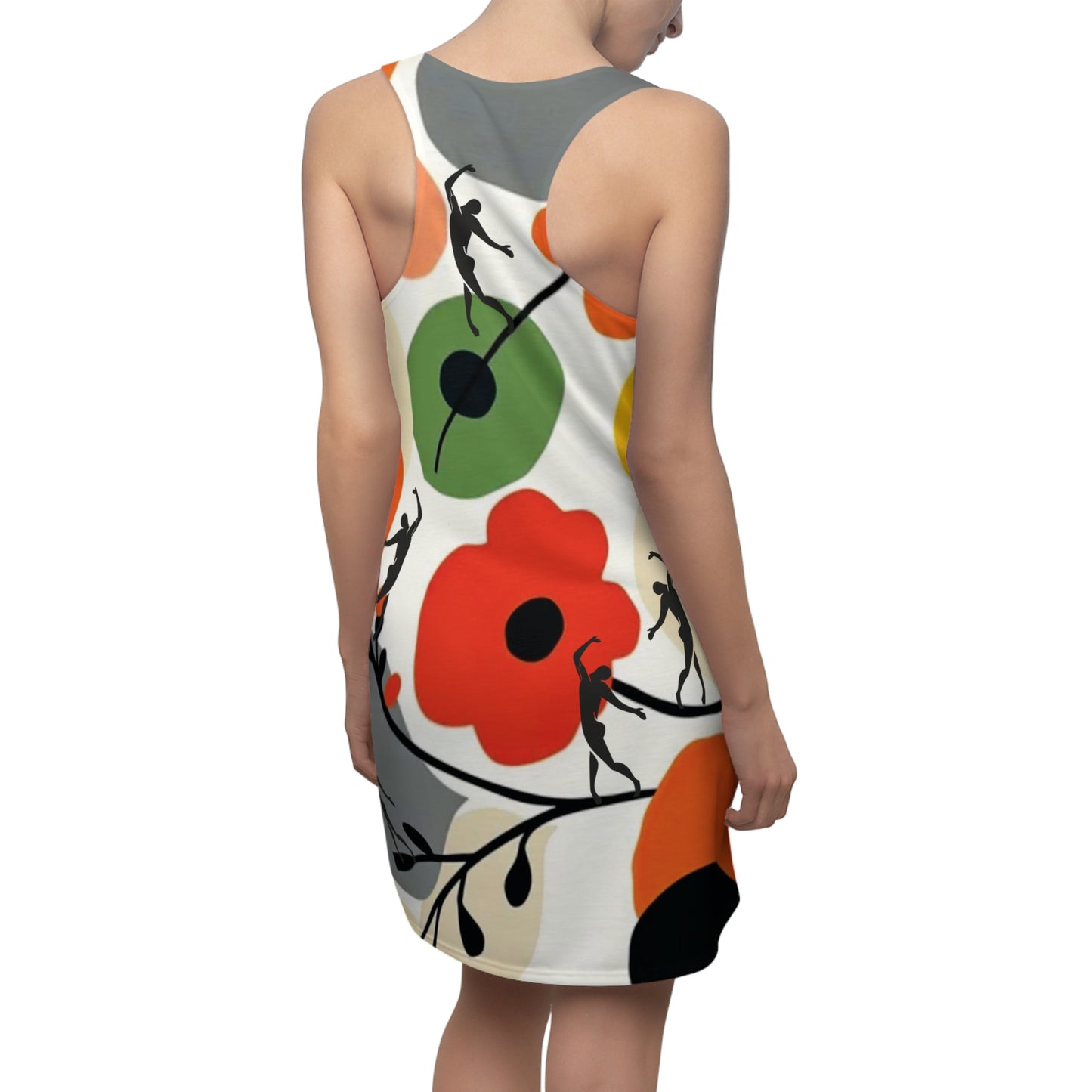 Women's FLOWERS Cut & Sew Racerback Dress (AOP)