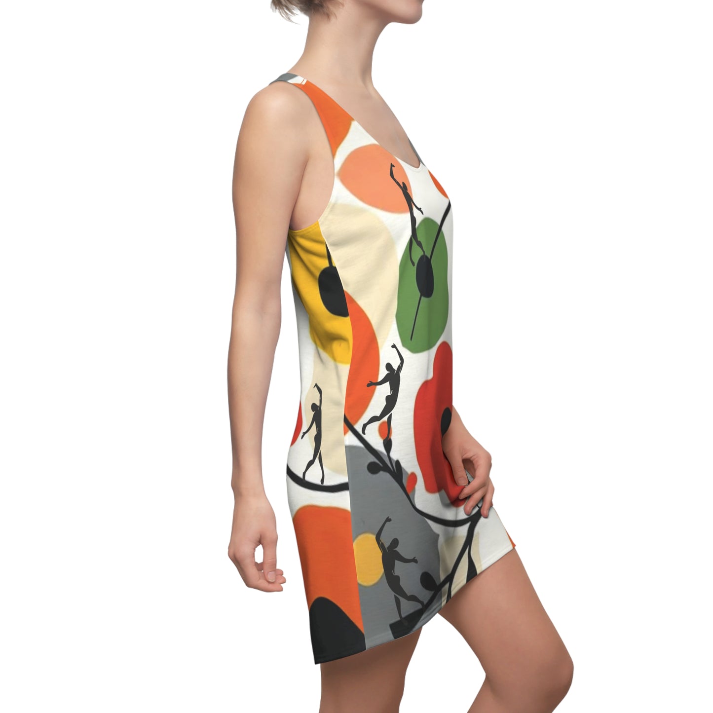 Women's FLOWERS Cut & Sew Racerback Dress (AOP)