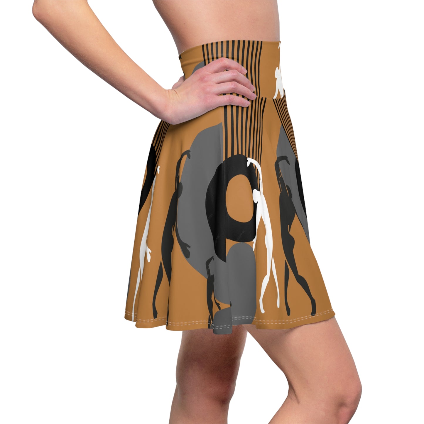 SOLSTICE Bauhaus Skater Pink L Brown Skirt (AOP)
