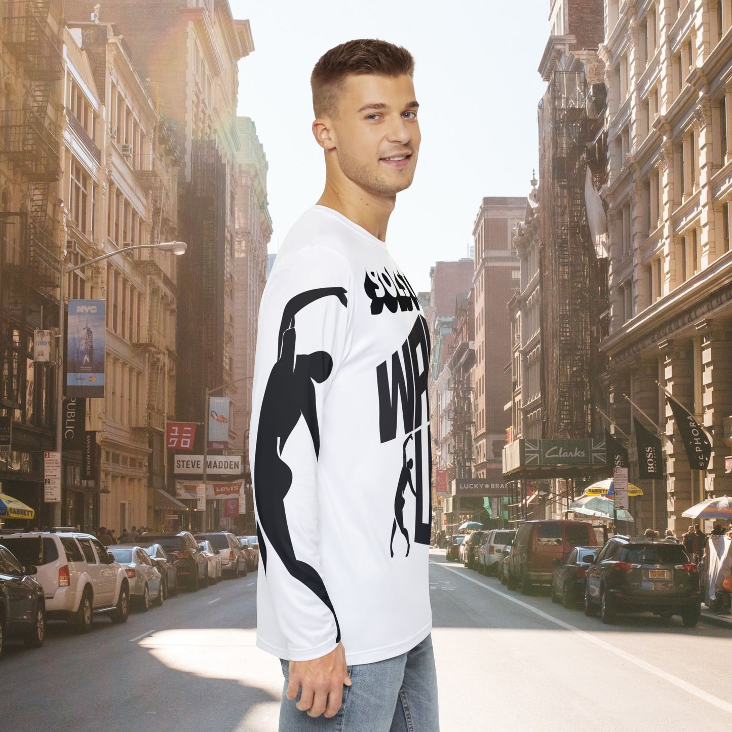SOLSTICE Wake Up white Long Sleeve Shirt (AOP)