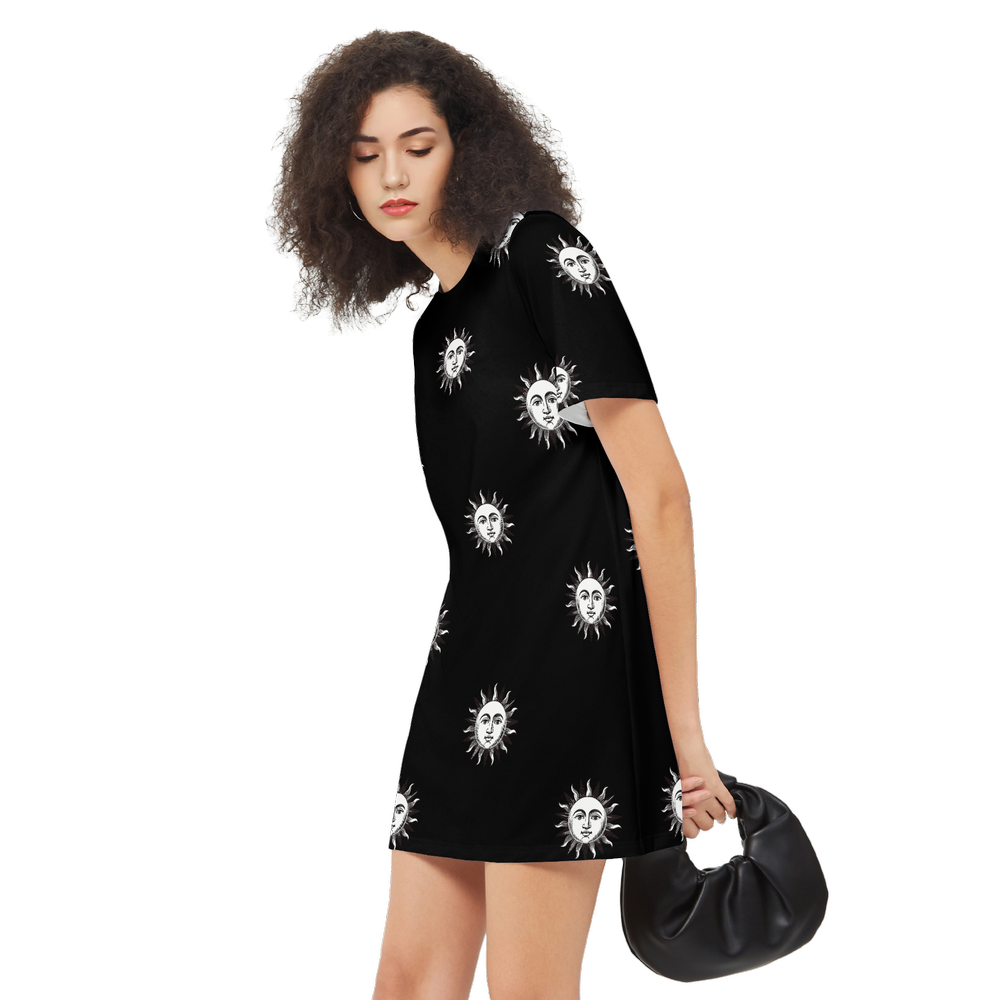 Solstice Sun Women's Short-Sleeve T-Shirt Dress-Heavyweight 225g B