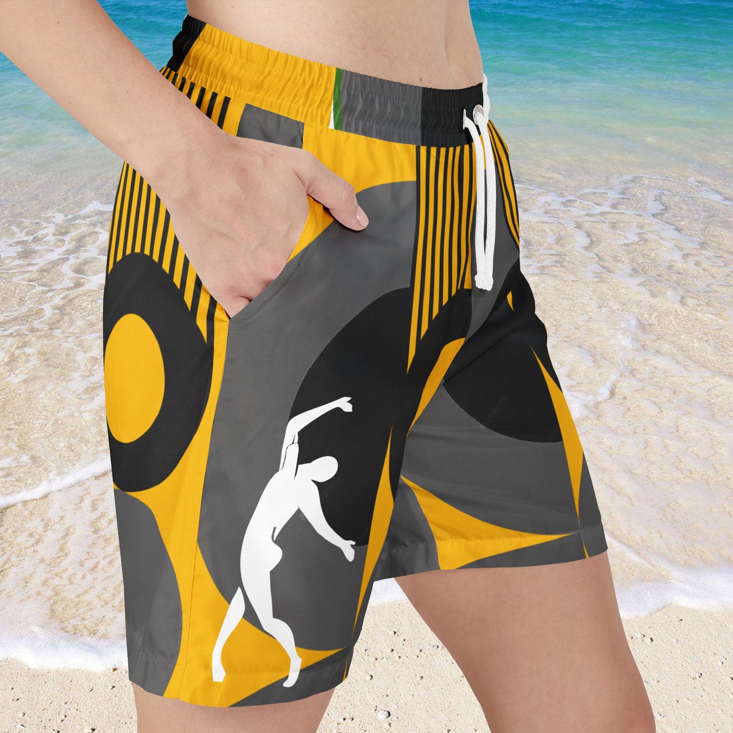 SOLSTICE Bauhaus yellow Swim Shorts (AOP)