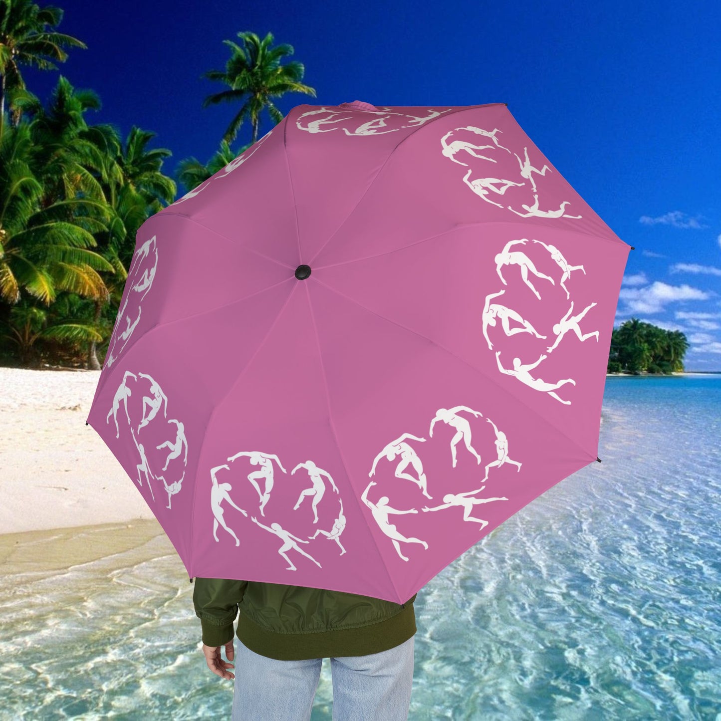 PINK SOLSTICE DANCE Semi-Automatic Foldable Umbrella