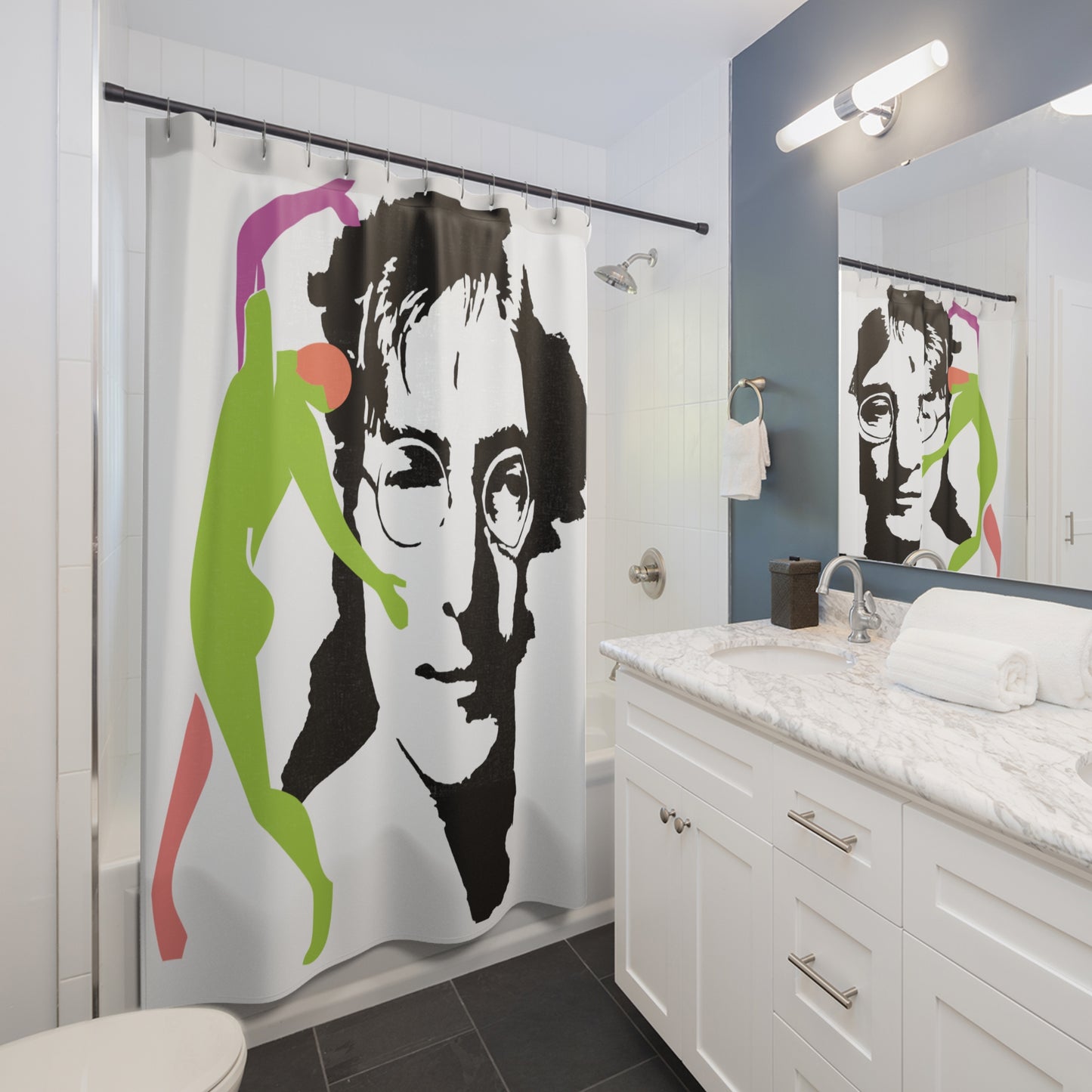 SOLSTICE Lennon Shower Curtain 6