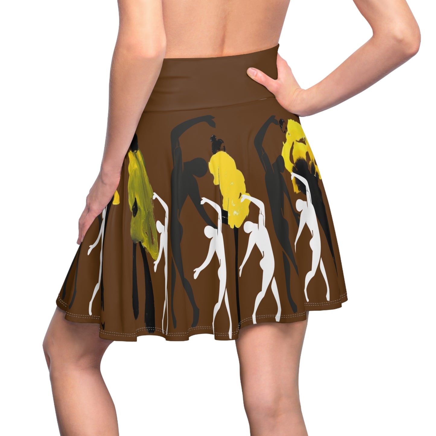 SOLSTICE Fashion brown Skater Skirt (AOP)
