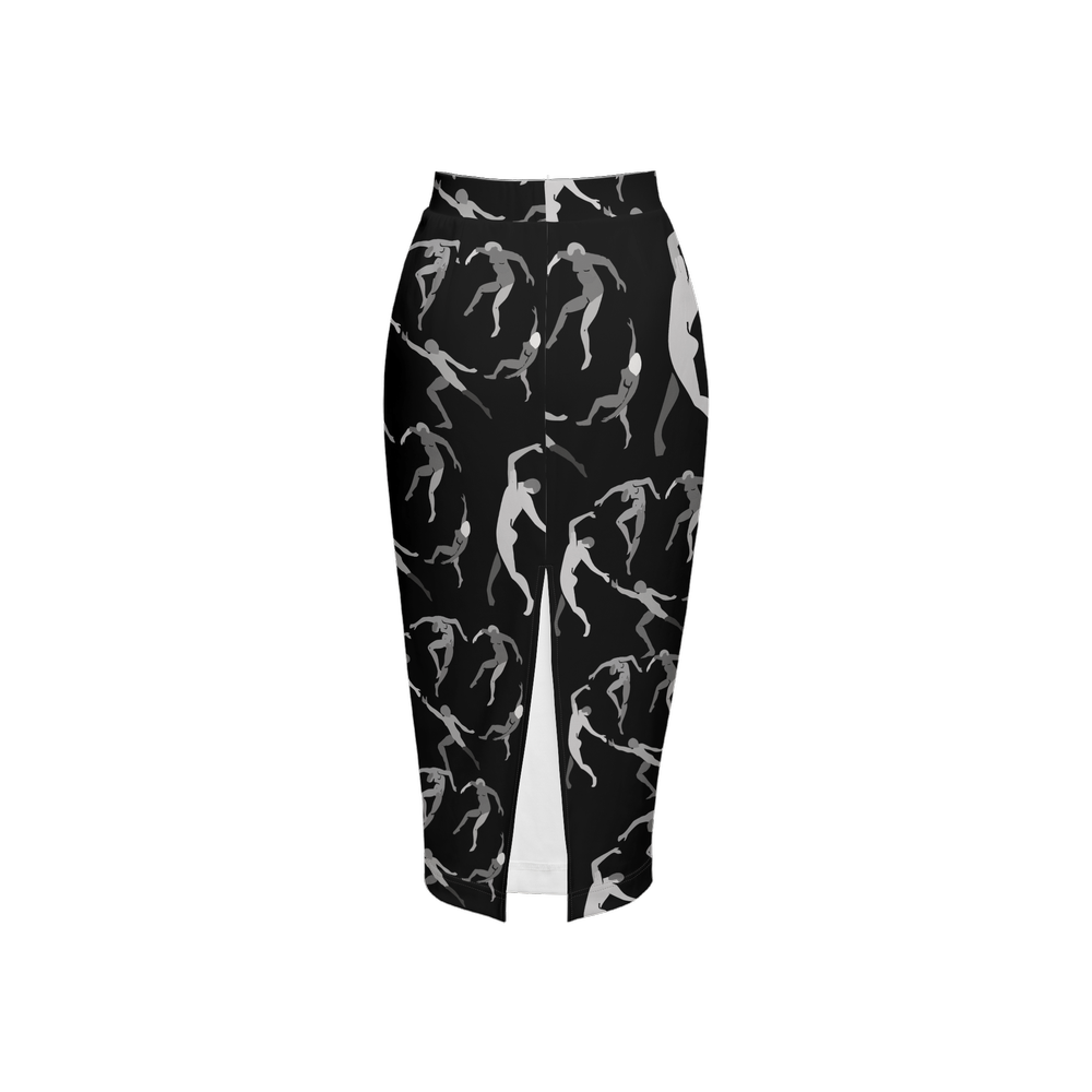 Women's Back Split Pencil Skirt-Heavy Knit