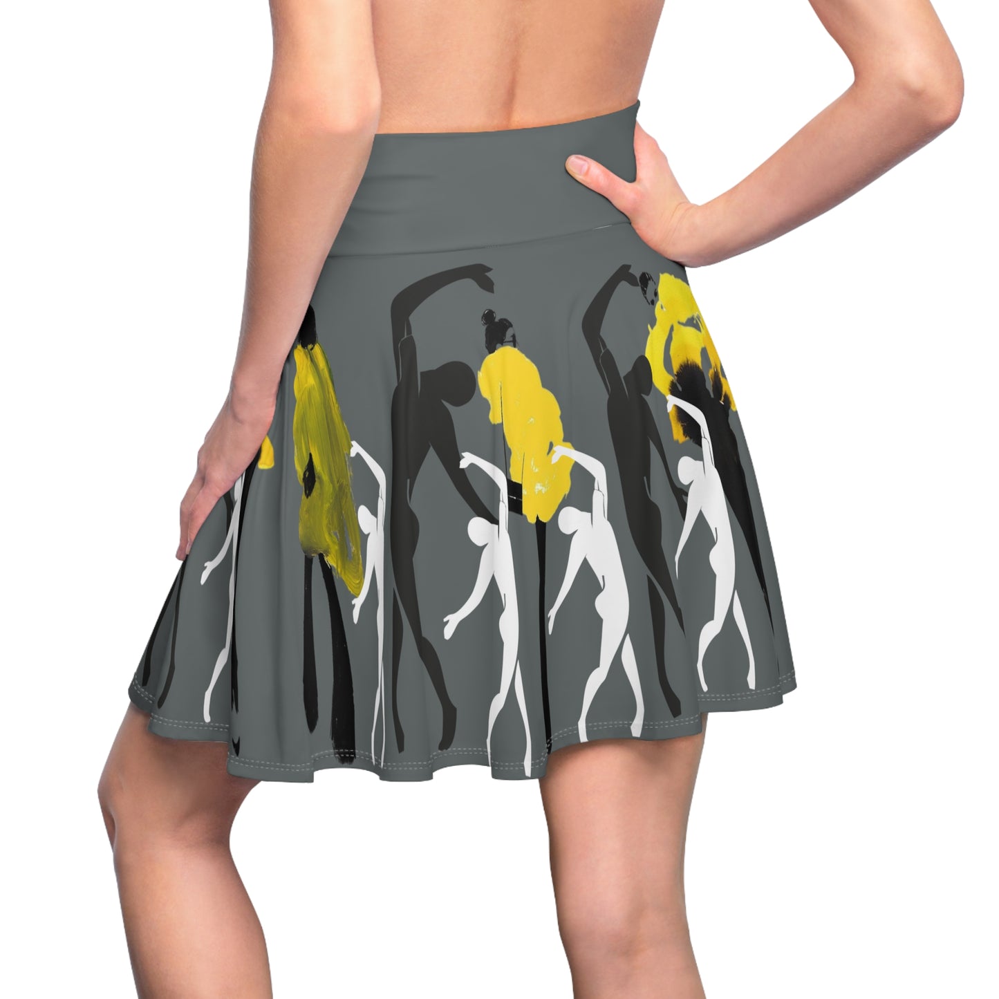 SOLSTICE Fashion Gray Skater Skirt (AOP)