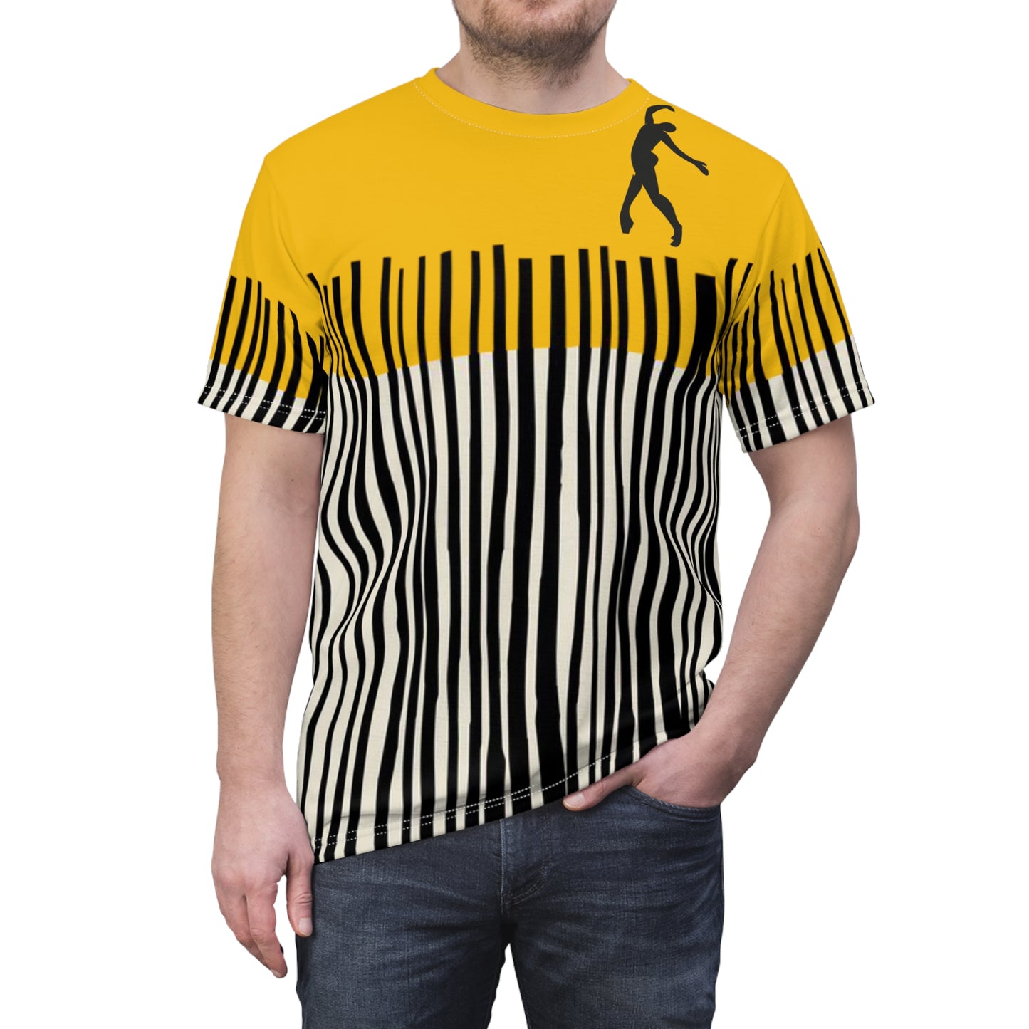 SOLSTICE Bamboo Unisex yellow Cut & Sew Tee (AOP)