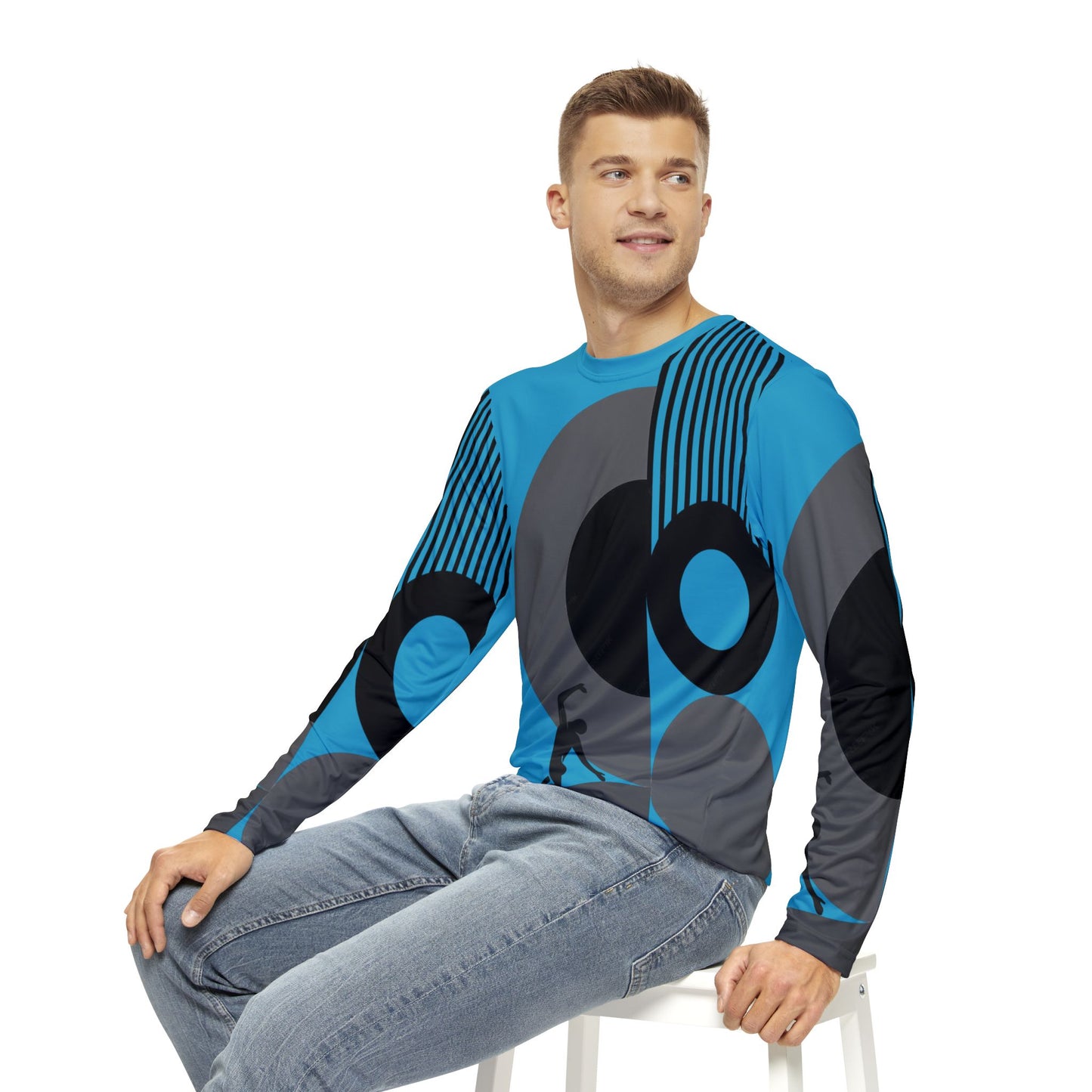 SOLSTICE BAUHAUS Long Sleeve Shirt turquoise (AOP)