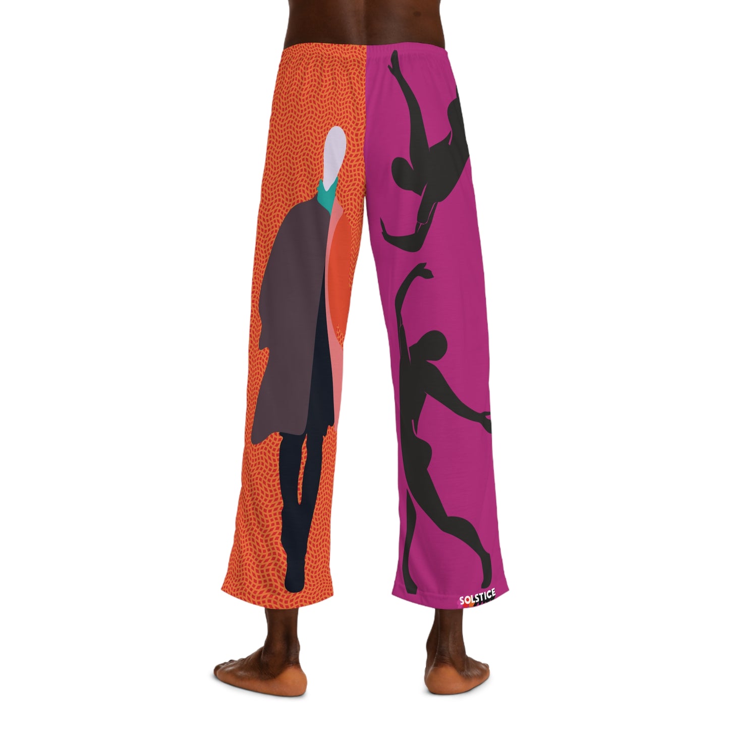 SOLSTICE Fashionist Pink Orange Men's Pajama Pants (AOP)