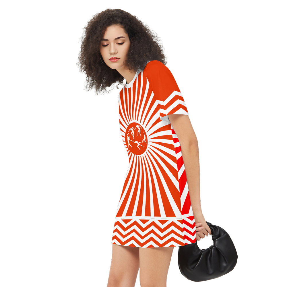 Solstice ethnic Women's Short-Sleeve T-Shirt Dress-Heavyweight 225g R
