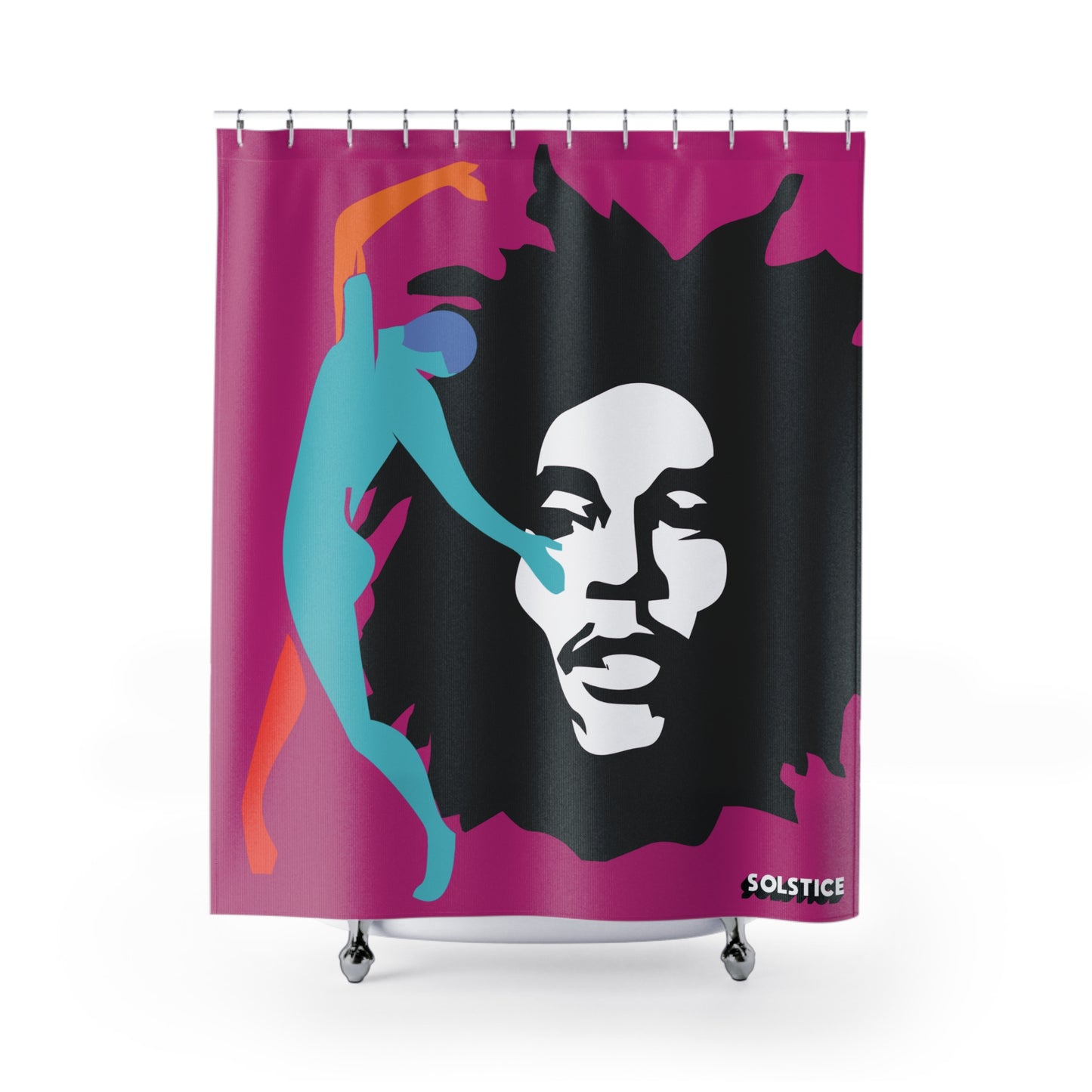 SOLSTICE Dark Pink Hendrix Shower Curtain 7