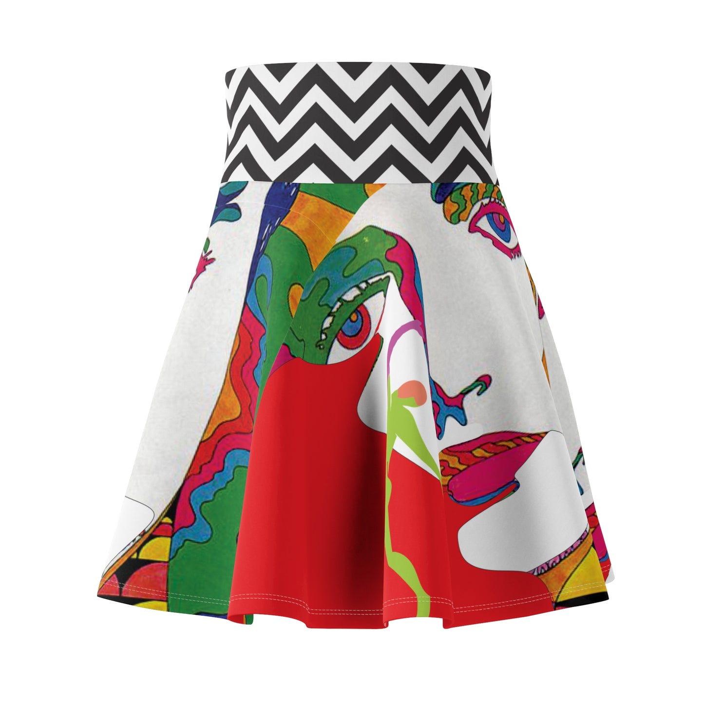 Women's SOLSTICE POP ART Skater Red Skirt (AOP)