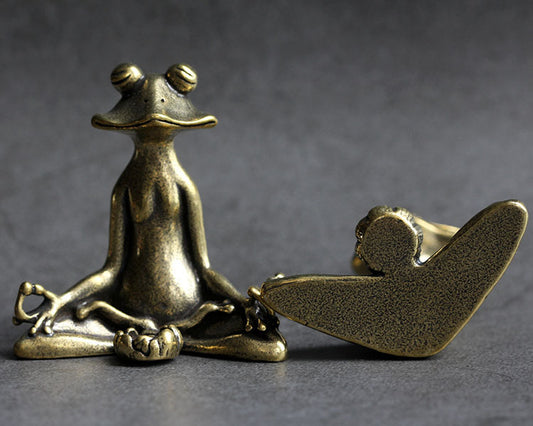 Ancient frog incense insert copper tea pet jewelry craft gift