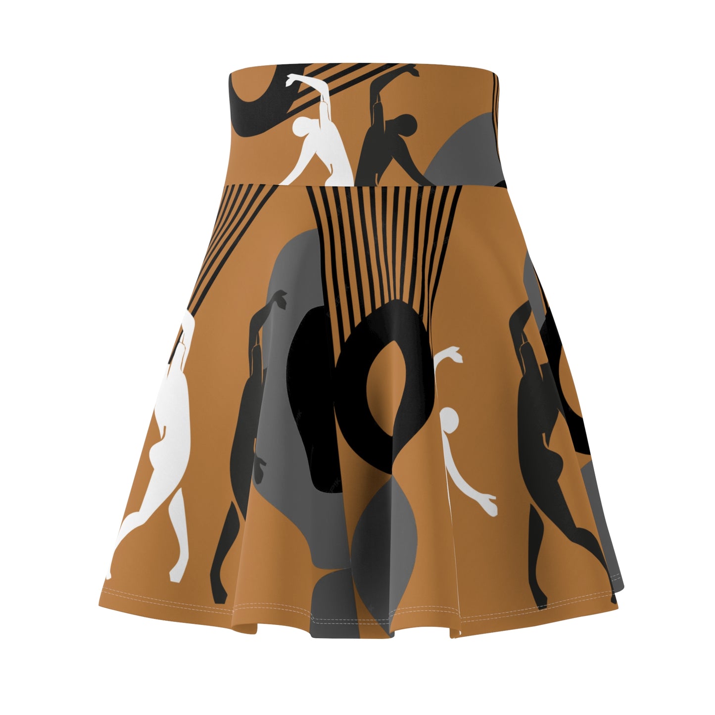 SOLSTICE Bauhaus Skater Pink L Brown Skirt (AOP)