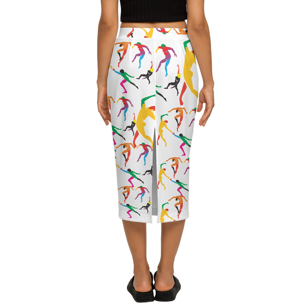 Women's Back Split Pencil Skirt-Heavy Knit