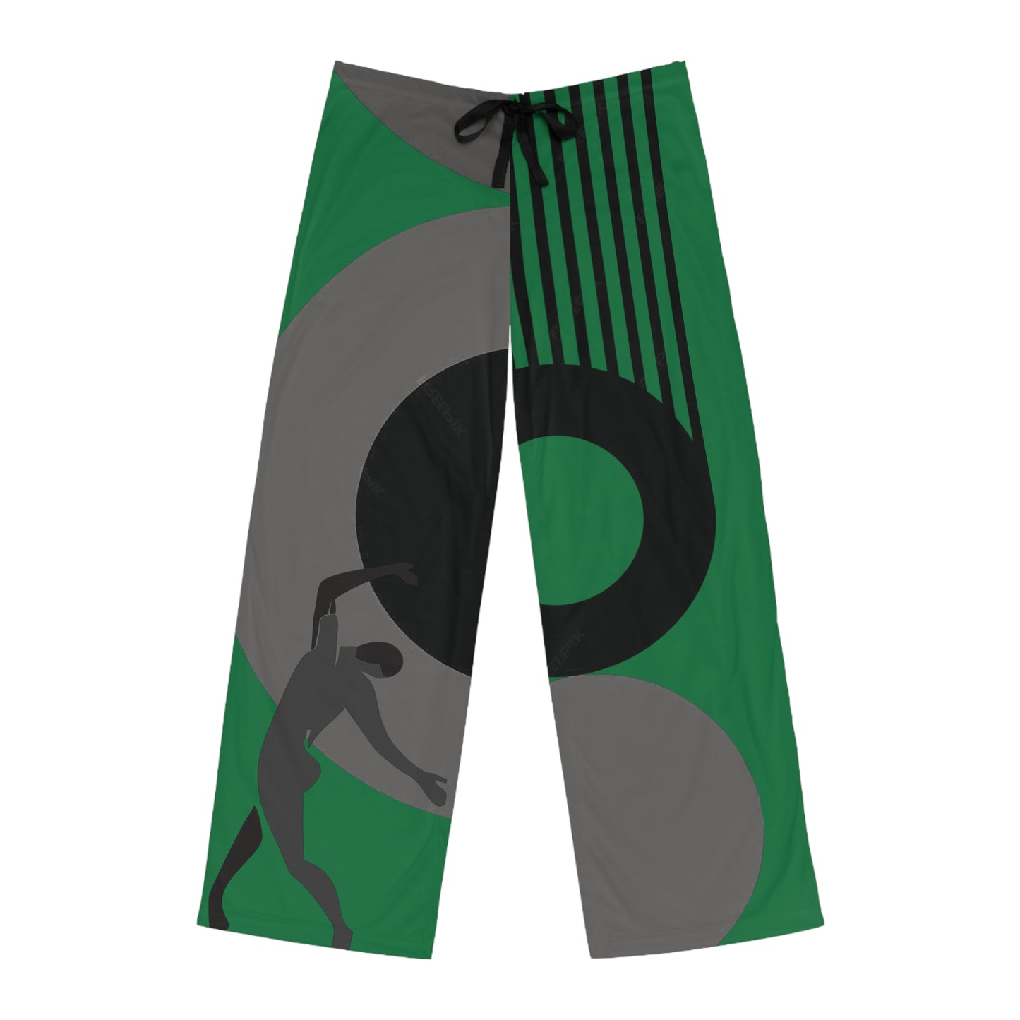 SOLSTICE Bauhaus Men's dark green Pajama Pants (AOP)