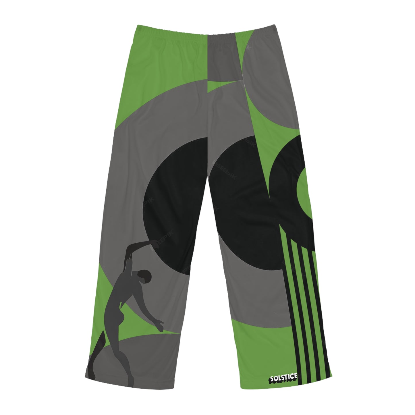 SOLSTICE Bauhaus Men's Green Pajama Pants (AOP)