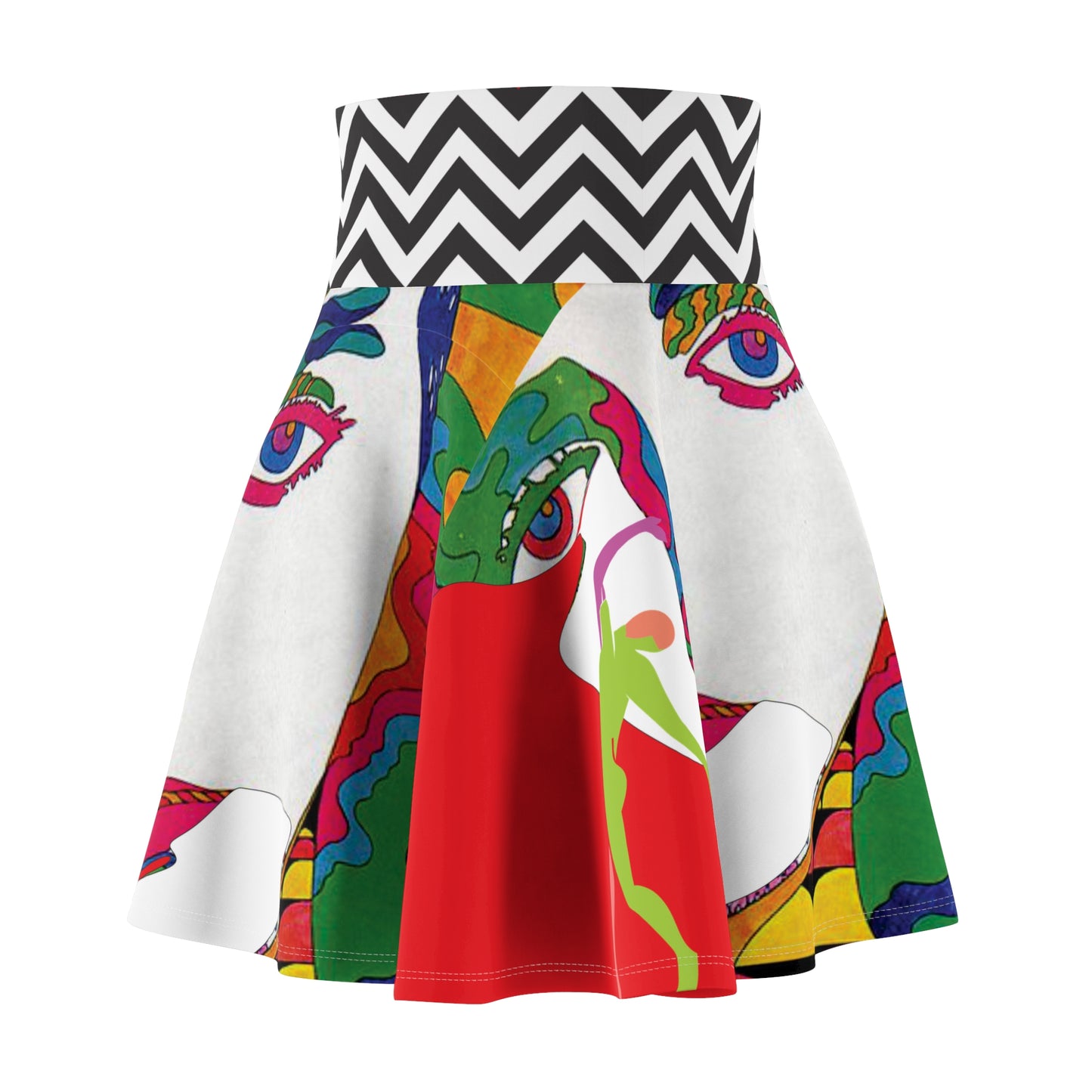Women's SOLSTICE POP ART Skater Red Skirt (AOP)