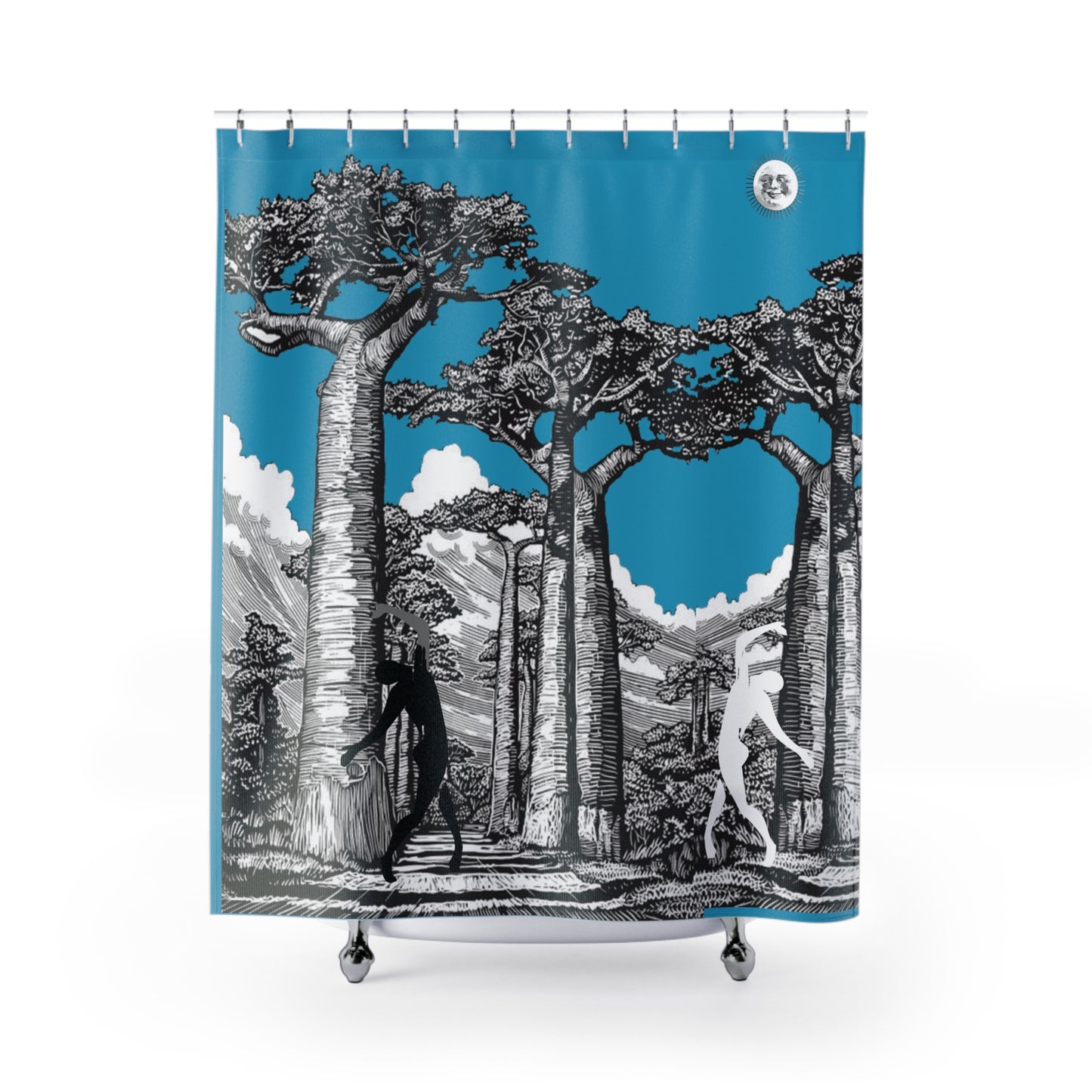 SOLSTICE Shower Curtain BAOBABS turquoise