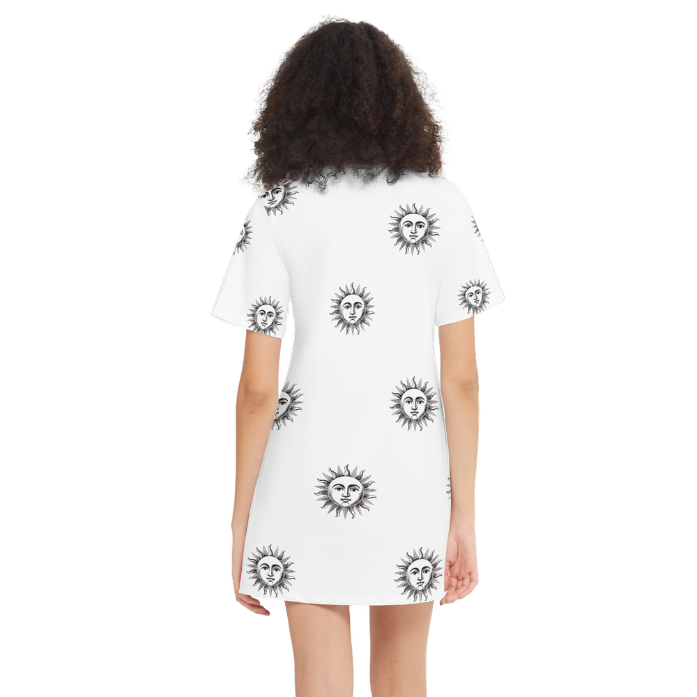 Solstice ethnic Women's Short-Sleeve T-Shirt Dress-Heavyweight 225g B