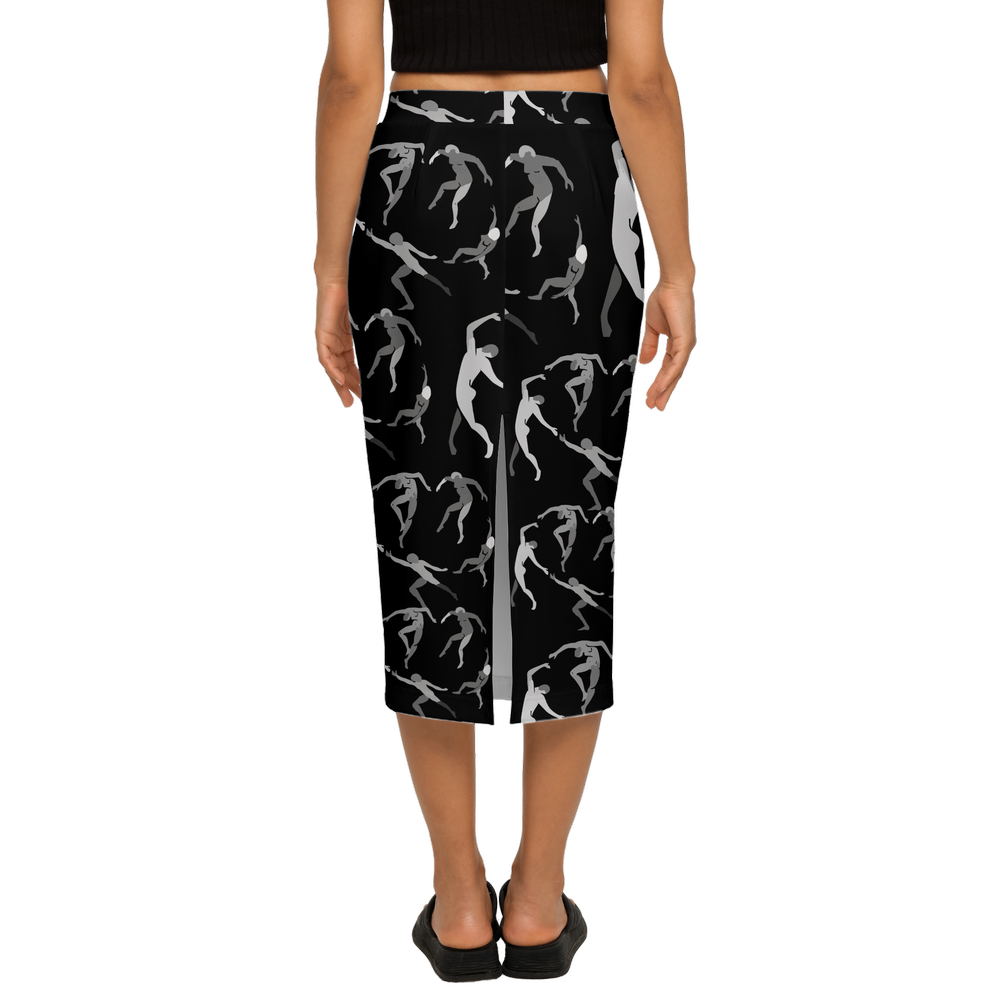 Women's Back Split Pencil Skirt-Heavy Knit