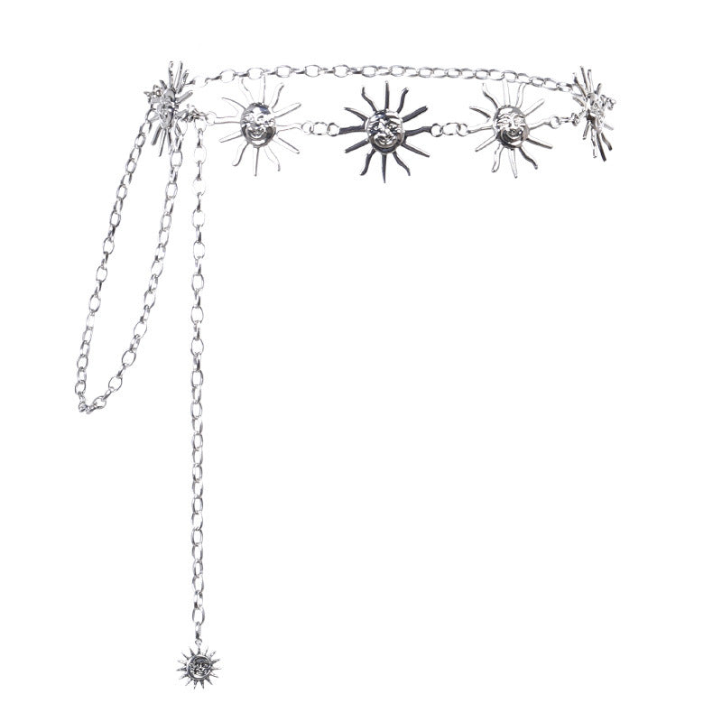 Fashion waist chain belt with suns and moons