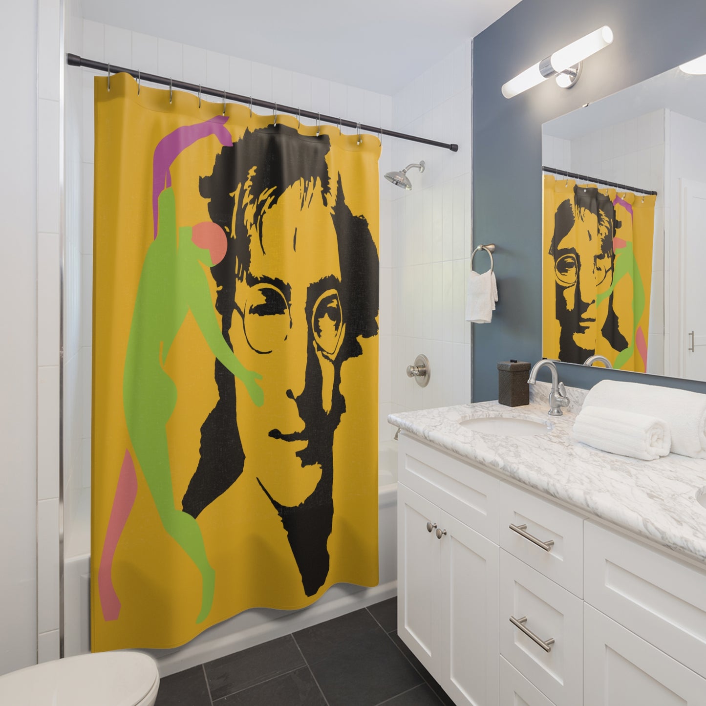 SOLSTICE Lennon Shower Curtain yellow 6