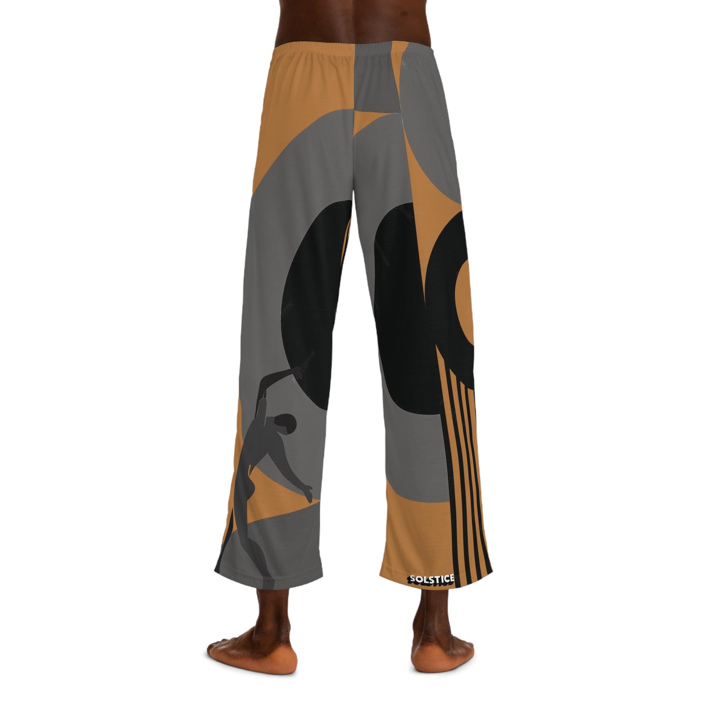 SOLSTICE Bauhaus Men's Light Brown Pajama Pants (AOP)