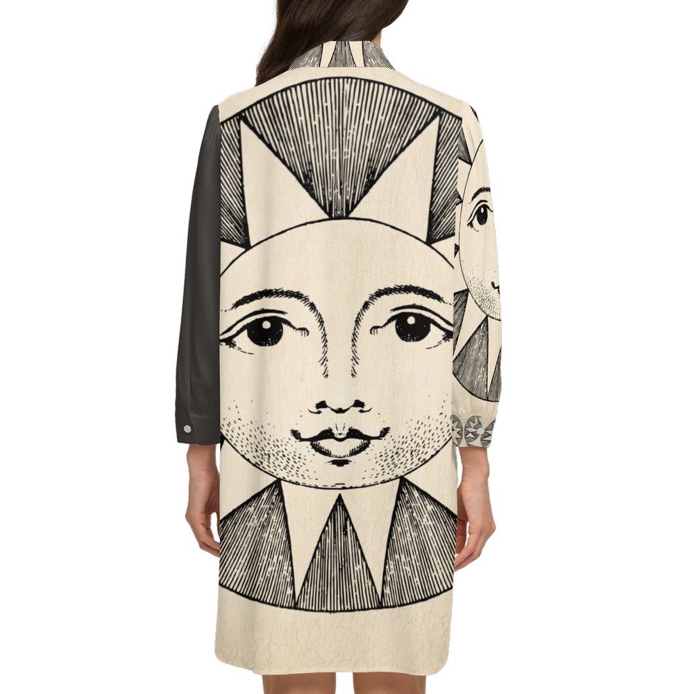 Solstice Women's High-Low LongSleeve Hem Shirt-WrinkleFree Silky-like Elegance byAFANADOR