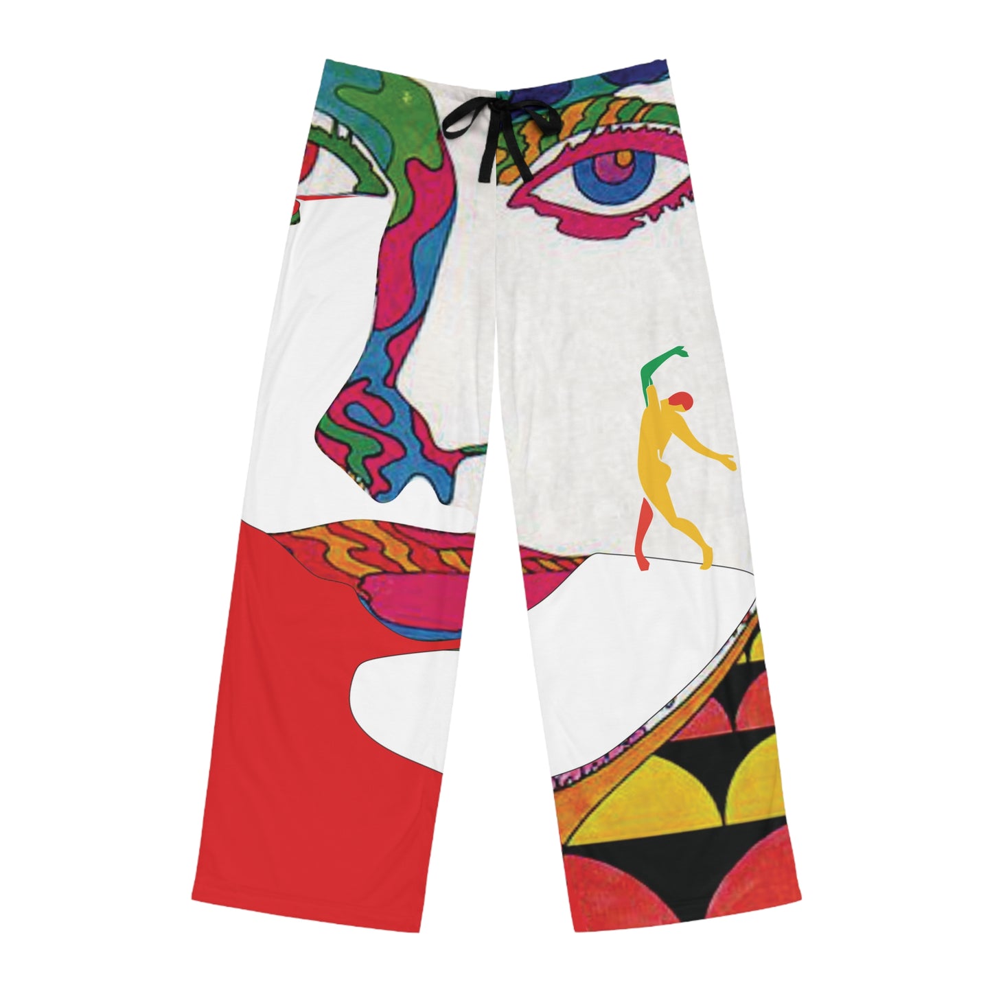 SOLSTICE Psychedelic red withe Men's Pajama Pants (AOP)