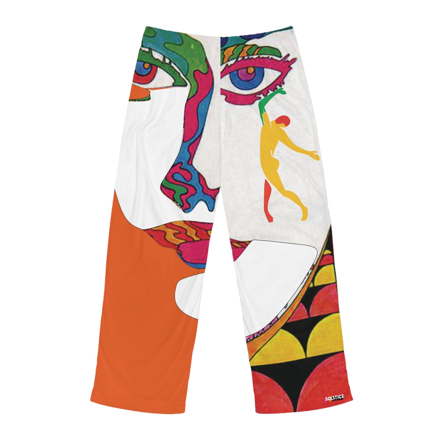 SOLSTICE Psychedelic orange withe Men's Pajama Pants (AOP)