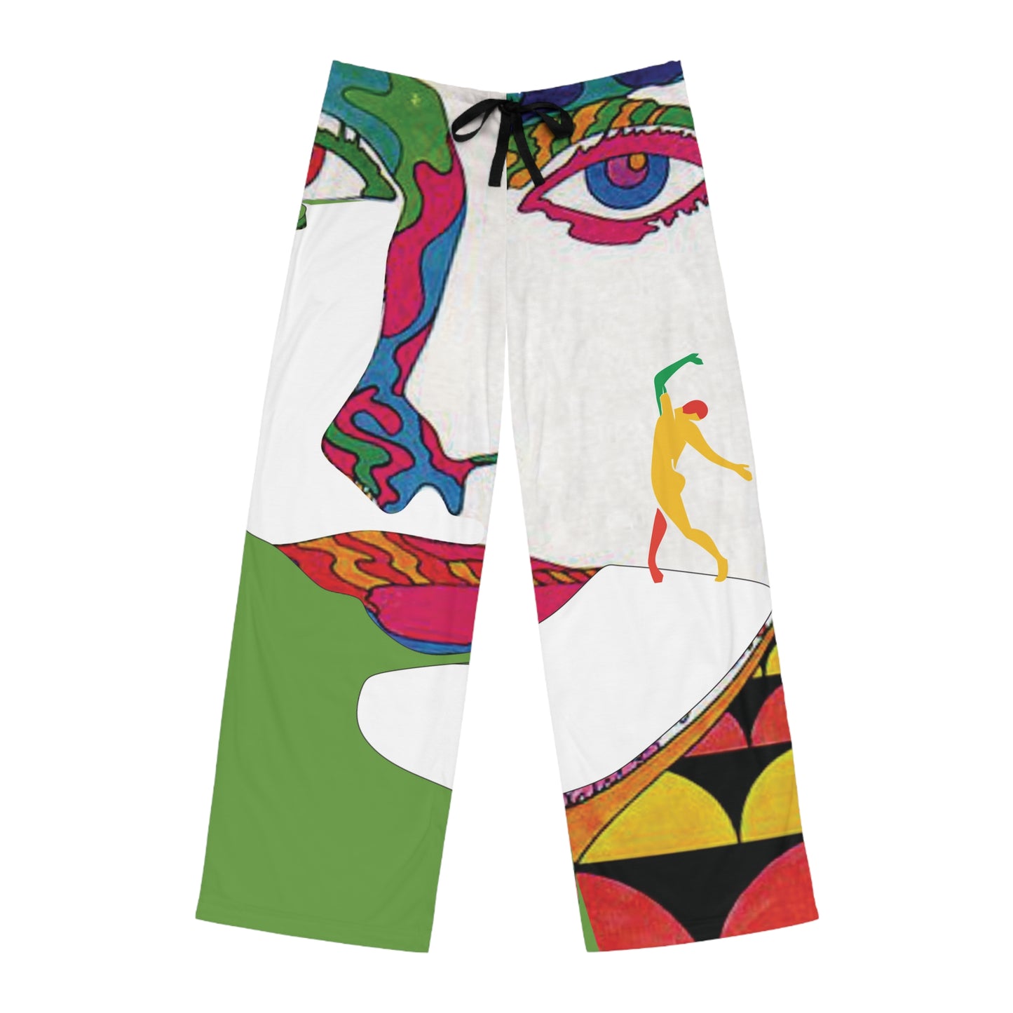 SOLSTICE Psychedelic withe green Men's Pajama Pants (AOP)