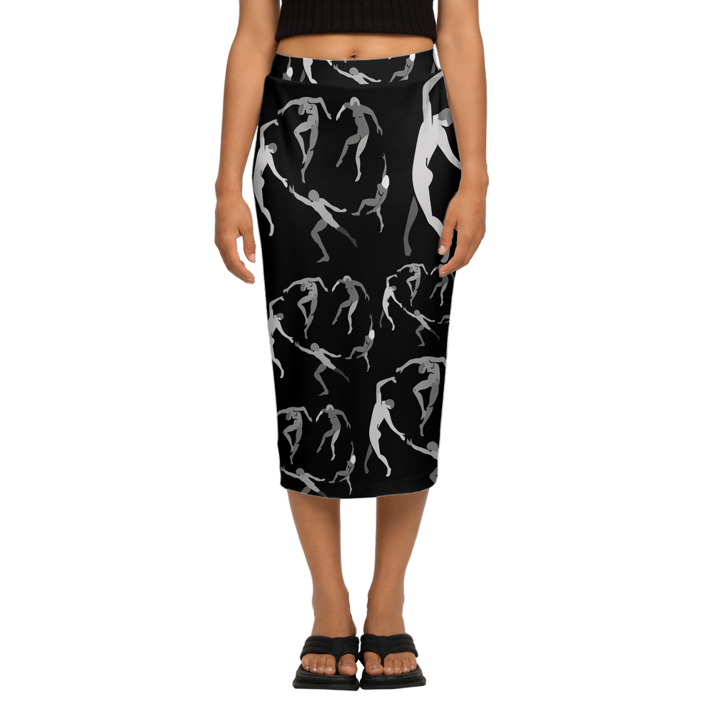 Women's Back Split Pencil Skirt-Heavy Knit