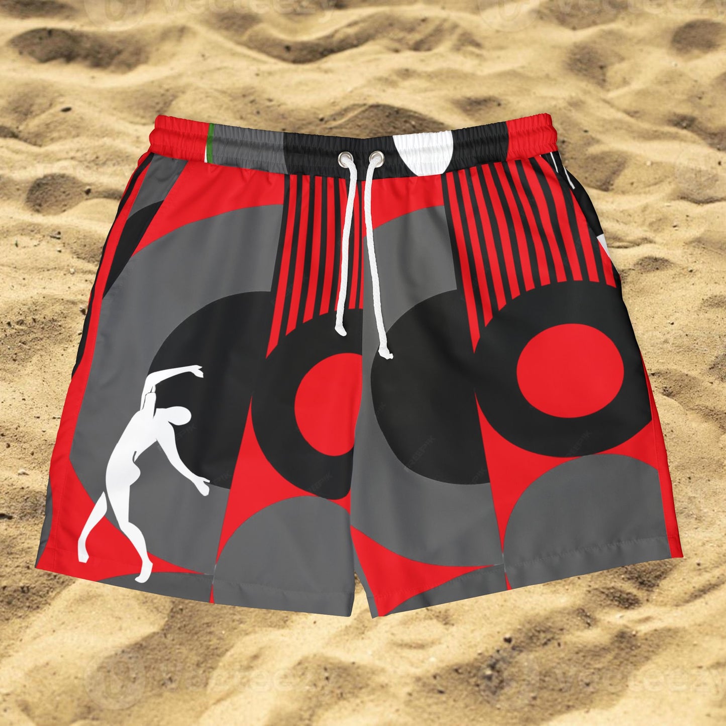 SOLSTICE Bauhaus Red Swim Shorts (AOP)