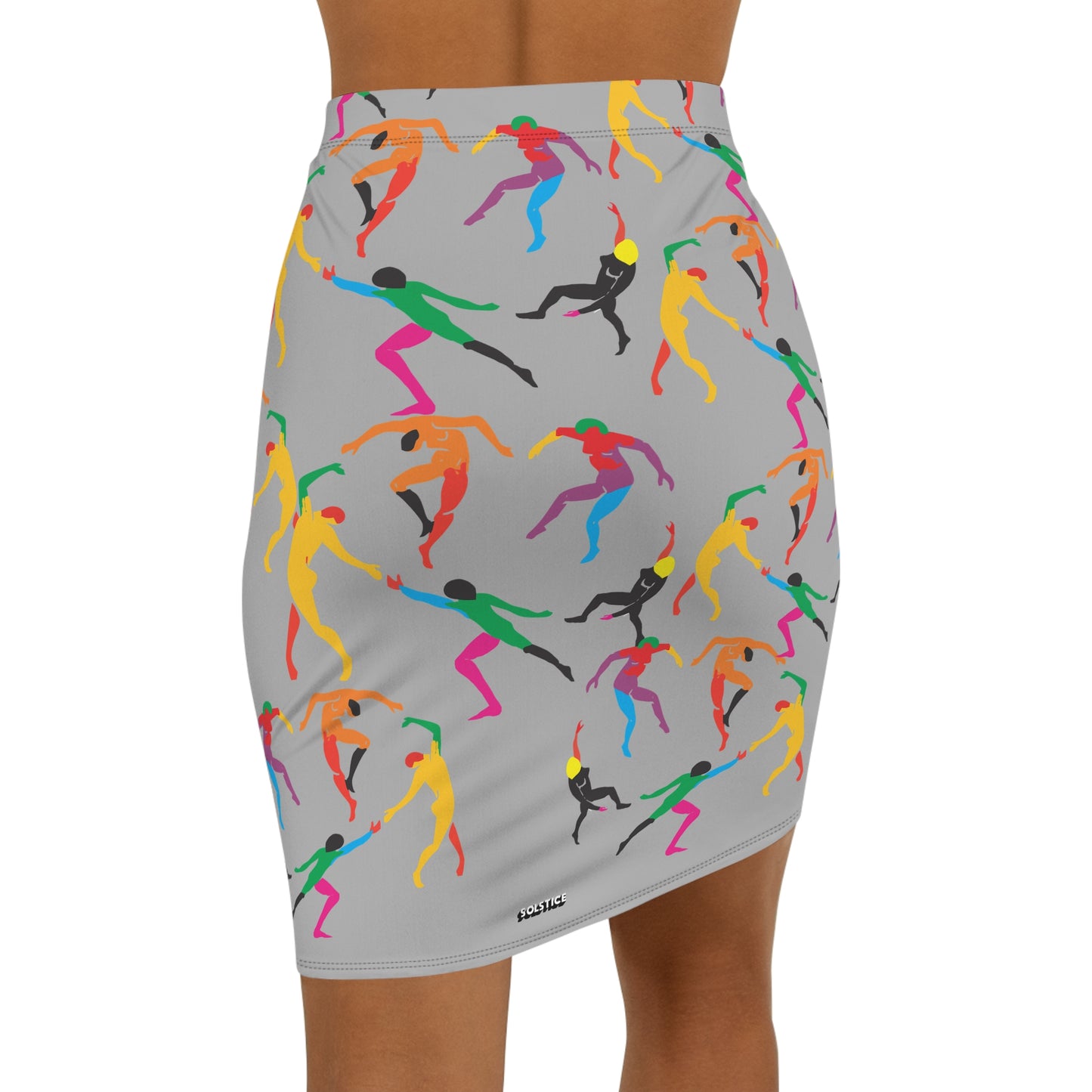 Women's Mid-Waist Pencil grey Skirt (AOP)