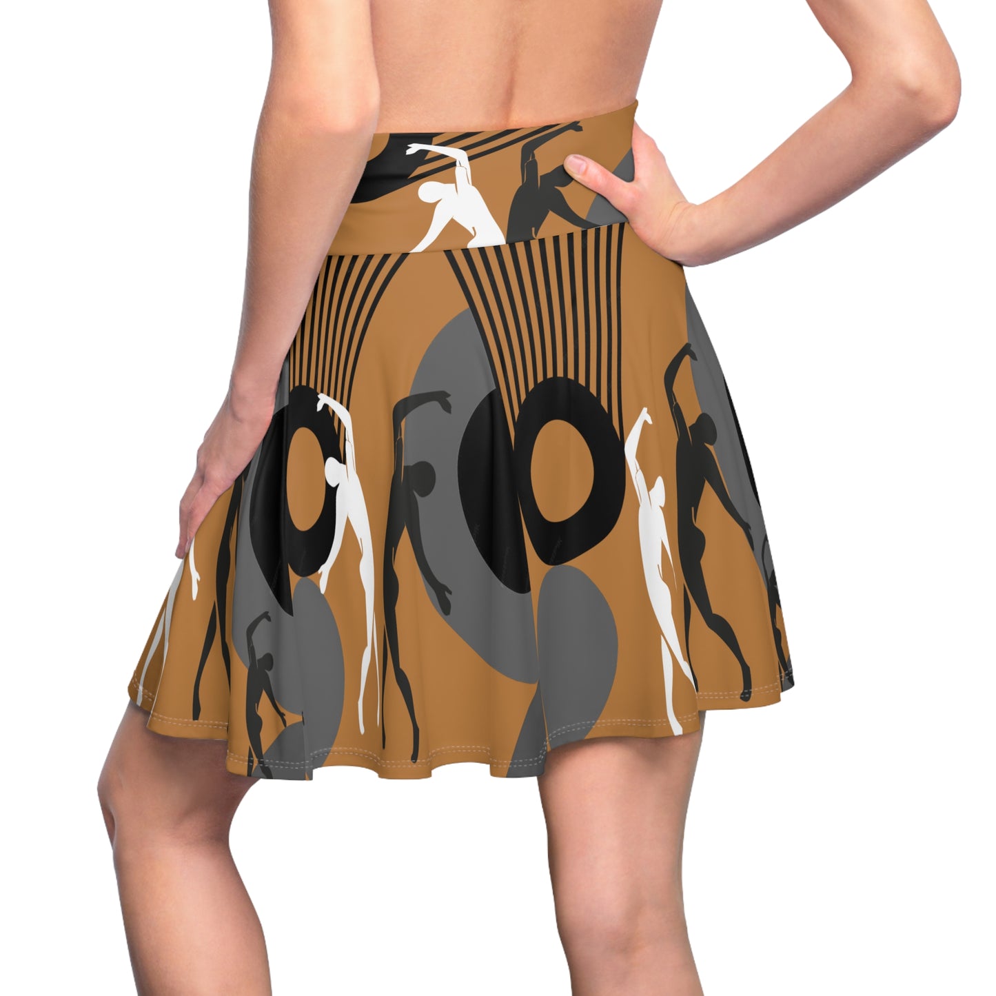 SOLSTICE Bauhaus Skater Pink L Brown Skirt (AOP)