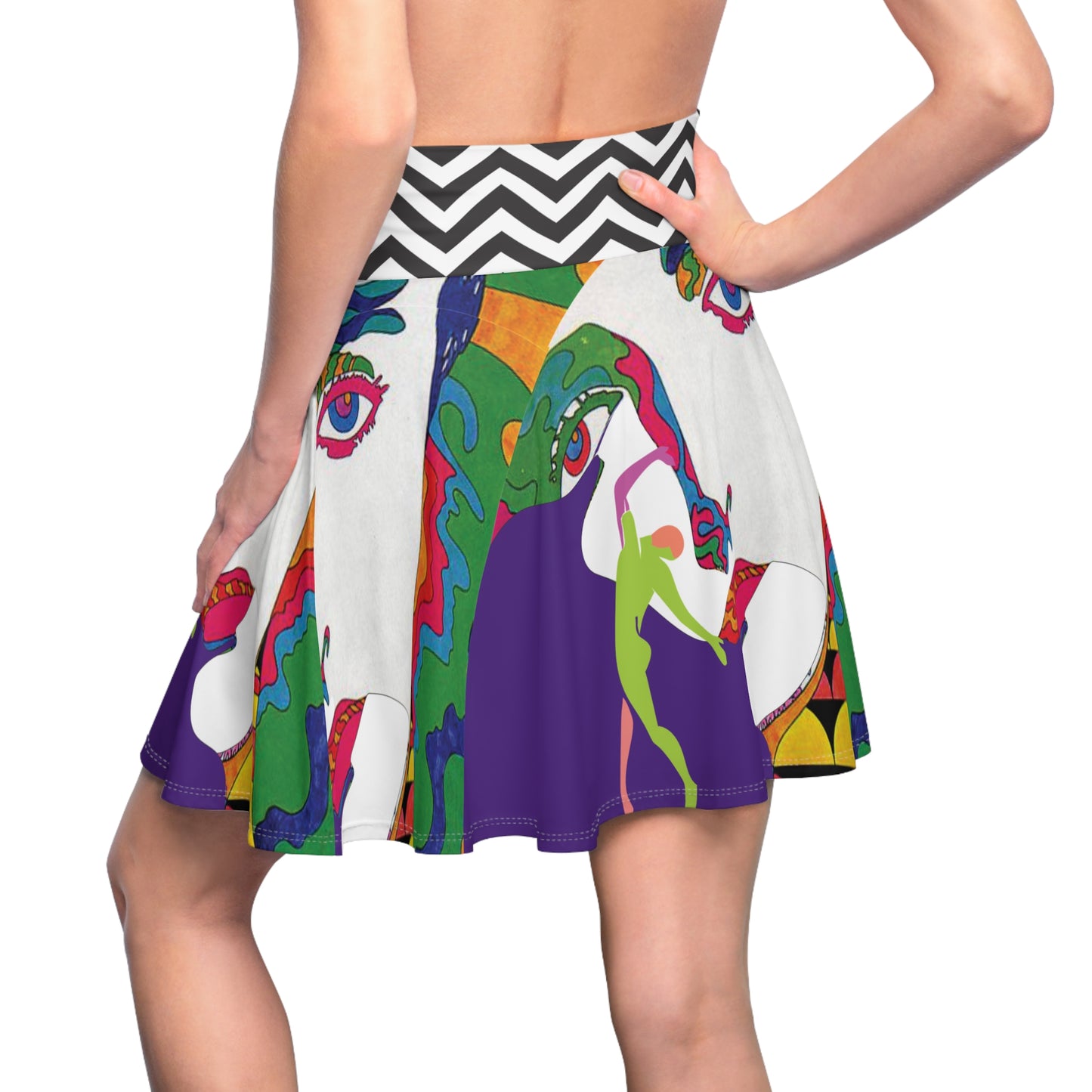 Women's SOLSTICE POP ART Skater Purple Skirt (AOP)