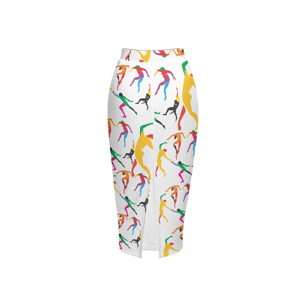 Women's Back Split Pencil Skirt-Heavy Knit